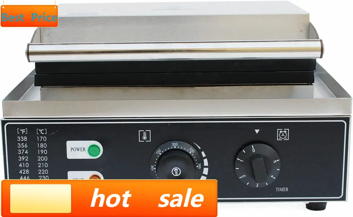 Waffle Iron Belgian - آلة صنع الوافل التجارية، 10 فتحات،