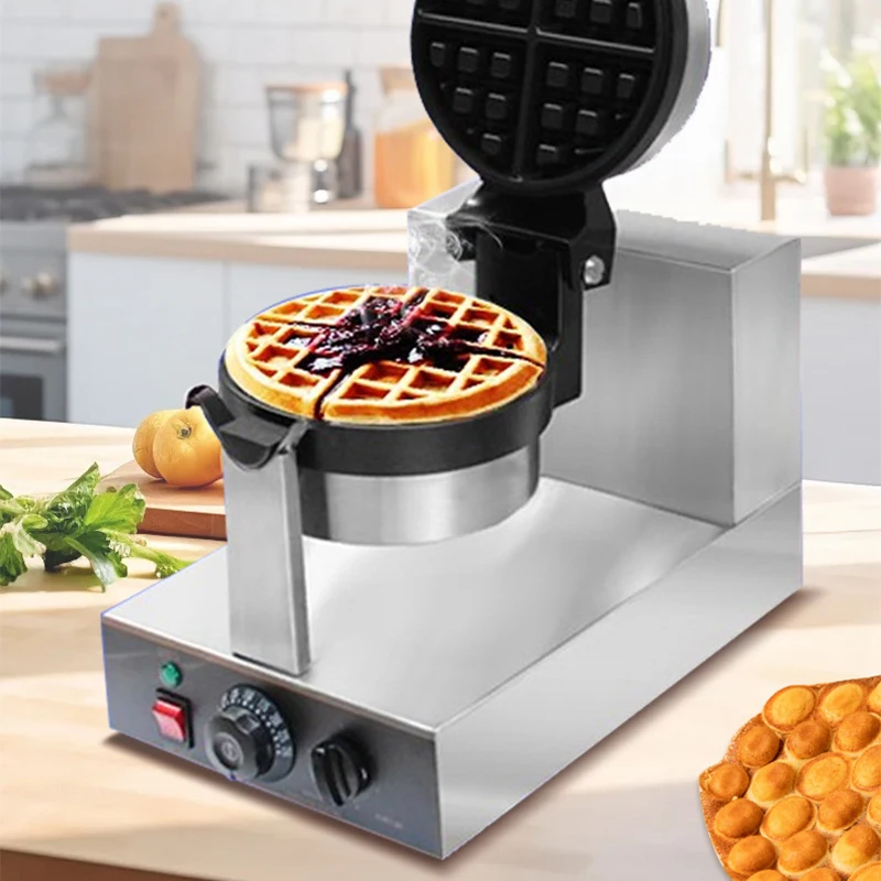 Waffle Iron Belgian - ماكينة صنع الوافل البلجيكية الدوارة المزدوجة