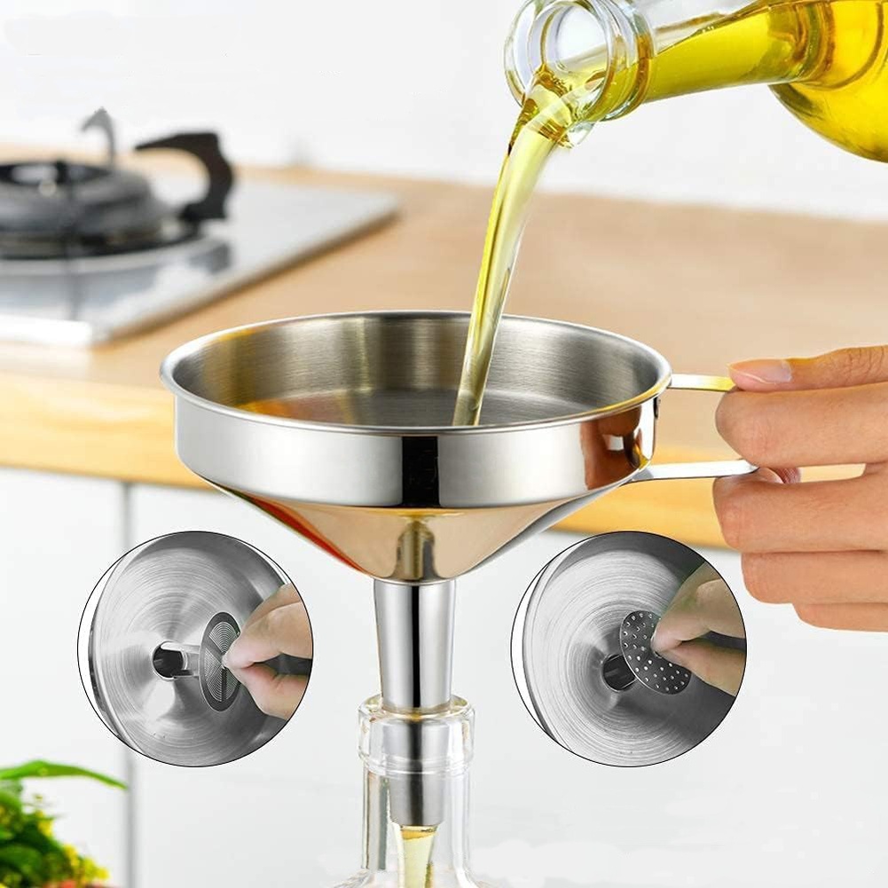 1 قطعة قمع زيت طهي من الستانلس - مراجعة Kitchen Appliances Garage وسعره