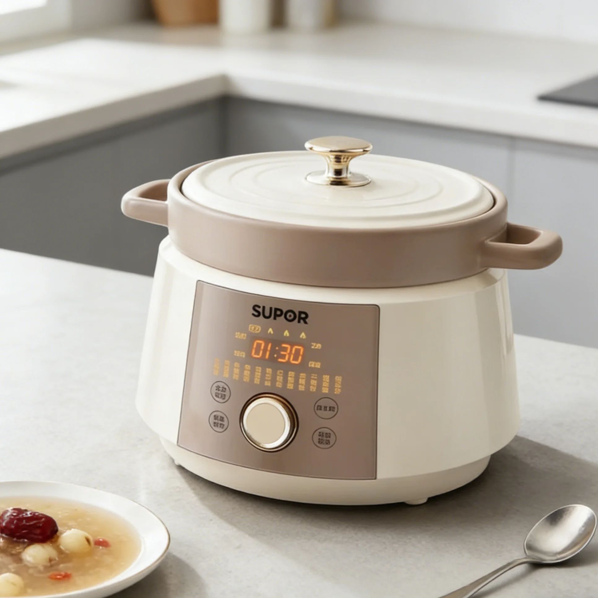 4L السيراميك المنزلية الكهربائ - مراجعة Slow Cooker Ceramic وسعره