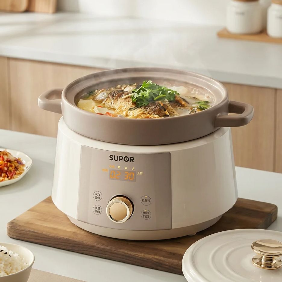 4L السيراميك المنزلية الكهربائ - مراجعة Slow Cooker Ceramic وسعره
